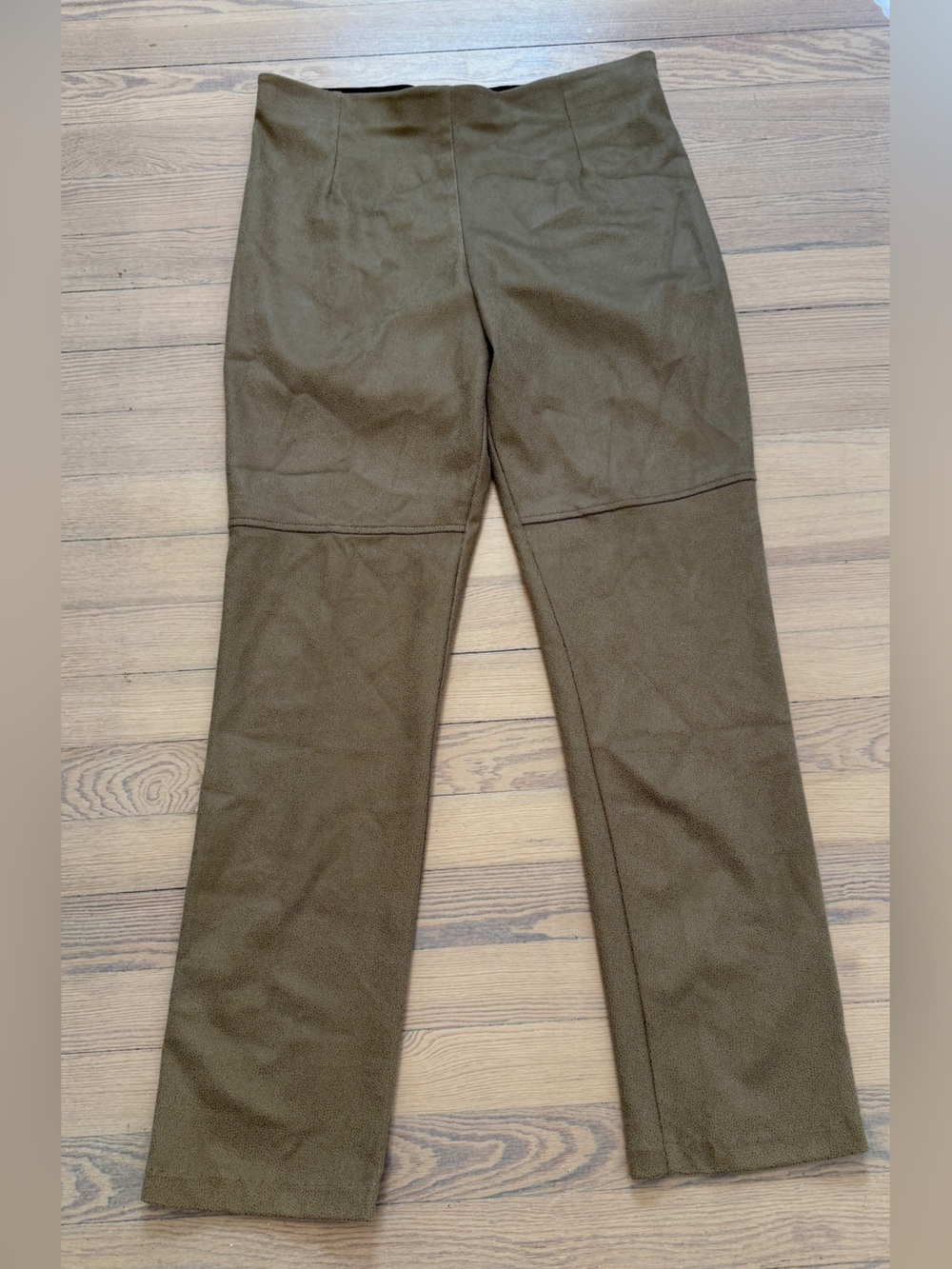 EQUESTRIAN Women's Olive Khaki High Waist Slim Leg Pants Size L NEW